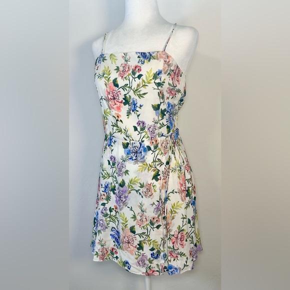 Alice + Olivia Tricia Floral Mini Dress Spaghetti Straps Size 10 EUC - Picture 5 of 12